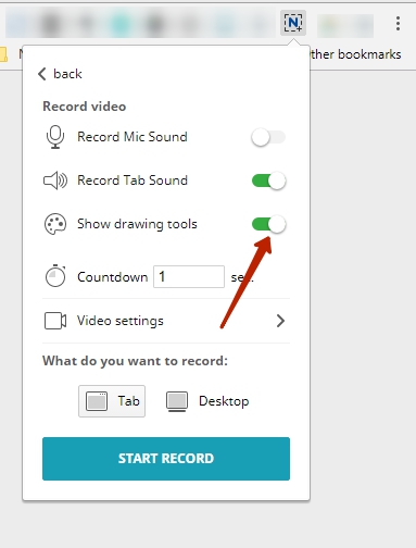 You can enable it before starting to record or by using the Alt+V hotkey.